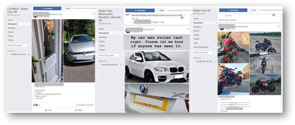 stolen cars facebook