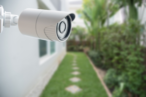 Residential camera outside looking at garden